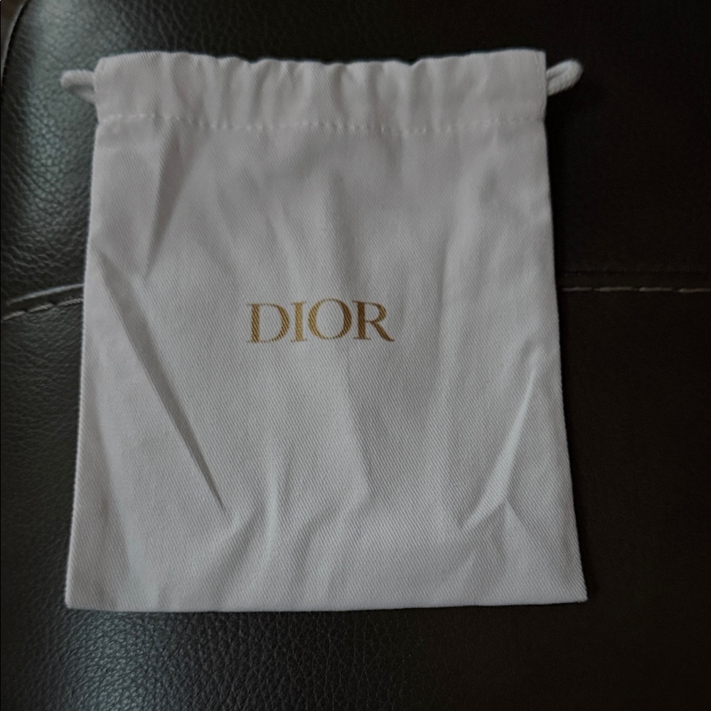 Dior Gold Logo White Pouch